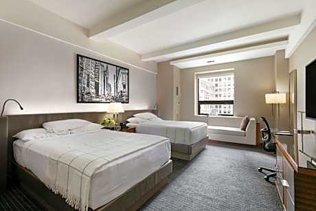 Double Room with Two Double Beds and City View