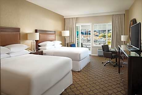 Deluxe Queen Room with Two Queen Beds with Patio and Marina View