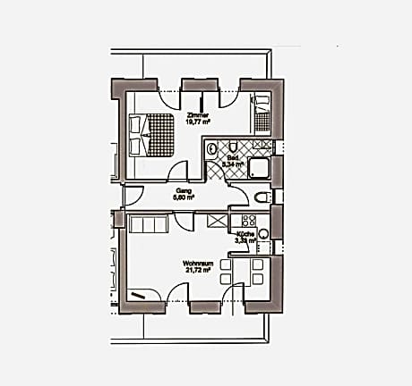 Apartment with Garden View