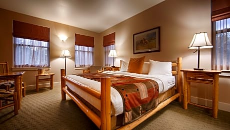 suite-1 king bed, non-smoking, wi-fi, fireplace, two televisions, microwave and refrigerator, second floor, full breakfast