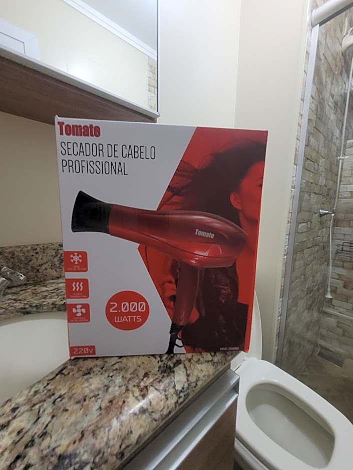 Apartamento Aconchego Frente Mar - Vila Guilhermina Praia Grande SP - Cozinha Completa - Climatizador de Ar - TV a Cabo - Wi-Fi