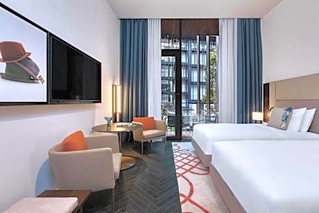 Atrium Twin Room with Two Twin Beds and Balcony - Atrium View