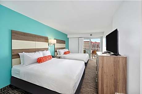 Side Ocean View with Balcony, 2 Double Beds and Kitchenette