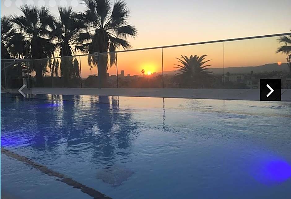 Downtown Los Angeles Skyline balcony view Modern Penthouse