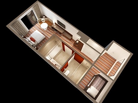 King Bed with Twin Bunk Bed and Balcony