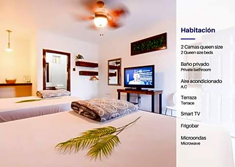 Habitación doble playa bonita-calle 13-bar. wow