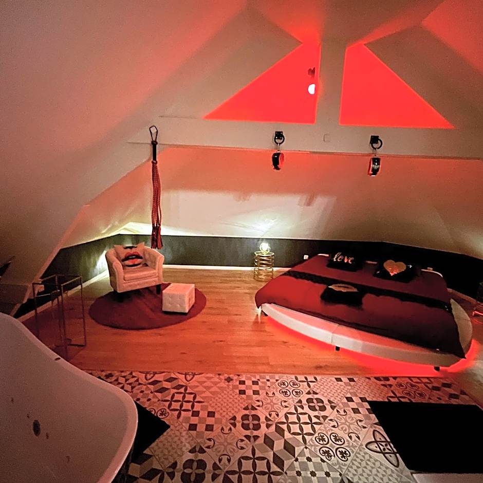Redroom Loveroom Chambre Spa privative Insolite Thème 50 nuances de grey