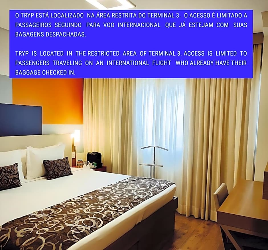 TRYP BY WYNDHAM São Paulo Airport - Hotel de Transito Terminal 3 -Lado Ar - Área restrita á passageiros já embarcados - Piso 1