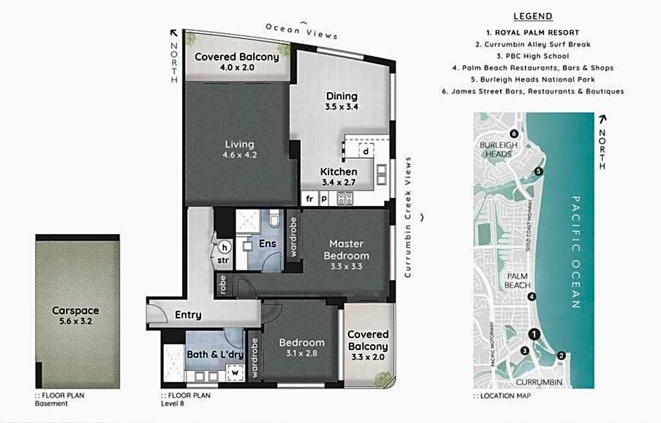 Absolute beachfront Royal Palms