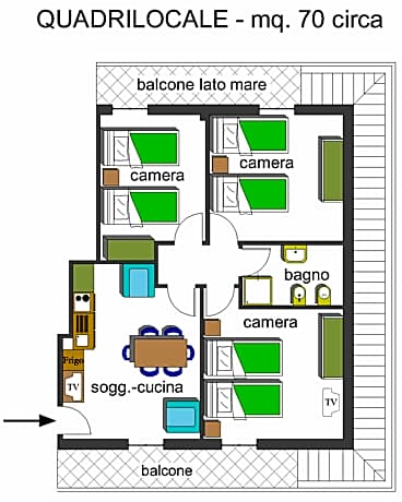 Three-Bedroom Apartment
