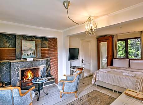 Double Room with River View and Fireplace