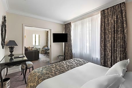 Suite-1 King Bed, Non-Smoking, Living Room, Sofabed, Bathrobe