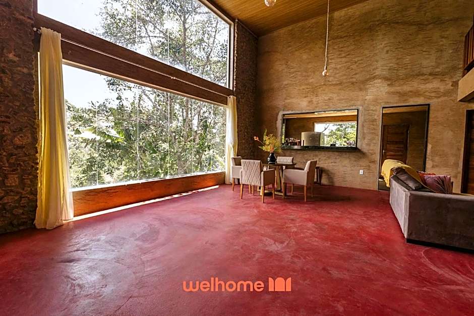 Casa na pedra em Serra Negra vista para montanha