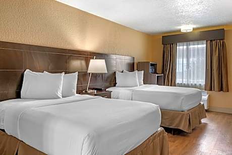 Double Room with Two Double Beds and Mobility Accessible Roll-In Shower - Non-Smoking