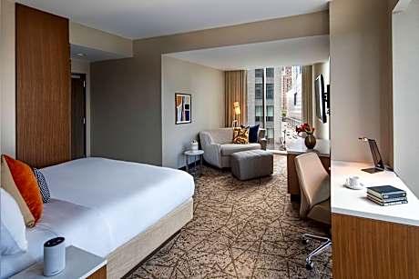 skyline studio suite, suite, 1 king, sofa bed, skyline view, high floor