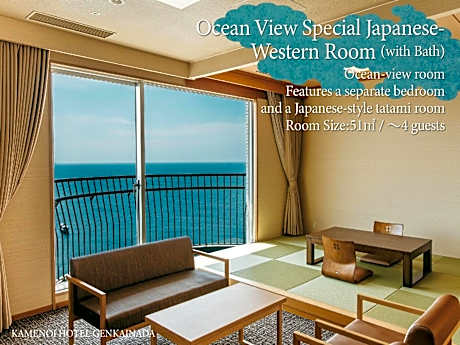 Japanese C Ocean View 6 Plus 6 Tatami with Toilet - Non-Smoking
