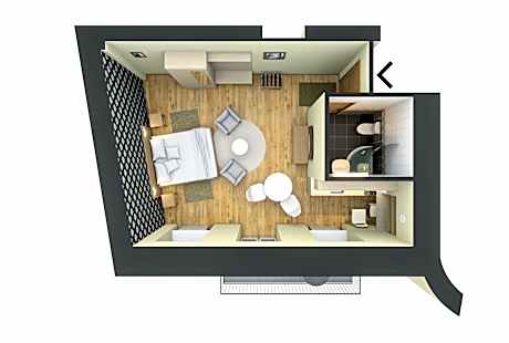 Studio Apartment with Balcony