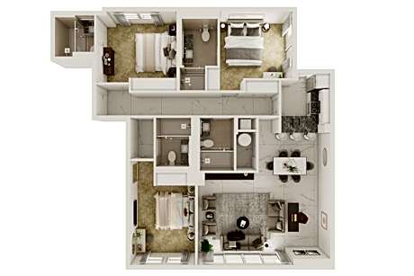 Three-Bedroom Deluxe Apartment