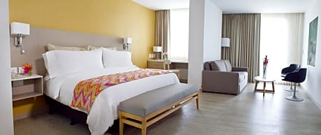 Deluxe room, queen size bed and sofa bed