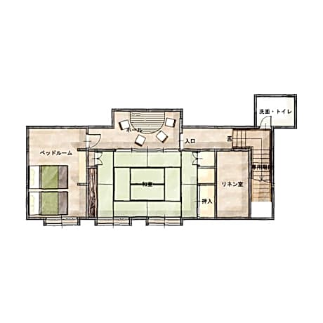 Deluxe Room with Tatami Area and Shared Bathroom and Private Toilet and Mountain View