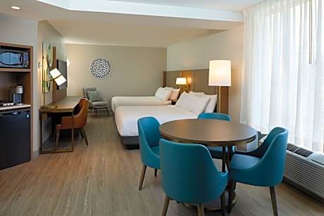 Queen Suite with Two Queen Beds and Walk In Shower