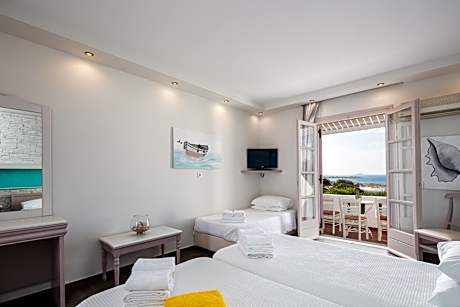 Aegean Quadruple Room with Terrace & Sea View
