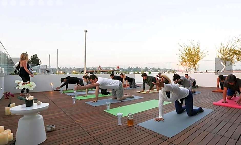 Downtown Los Angeles Skyline balcony view Modern Penthouse
