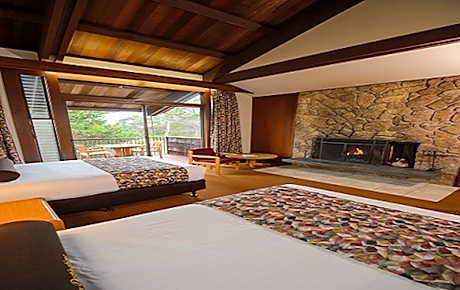 Fireplace, Two Double Beds