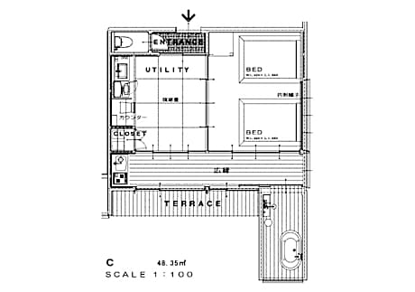 Apartment with Open Air Bath