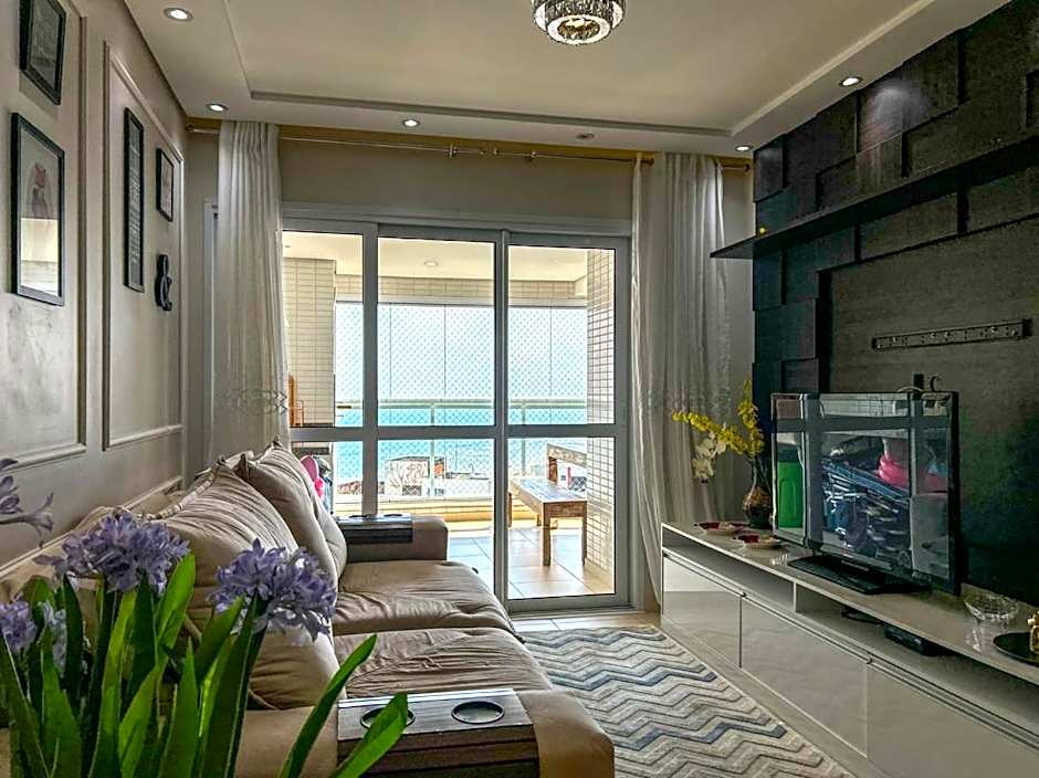 Otimo apto de frente para Praia do Boqueirao SP