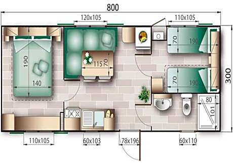 Two-Bedroom Mobile Home