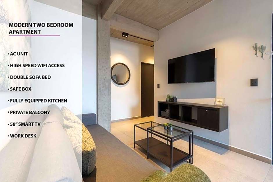 P201 Zocalo 2Bdrm2b AC Rooftop Business C