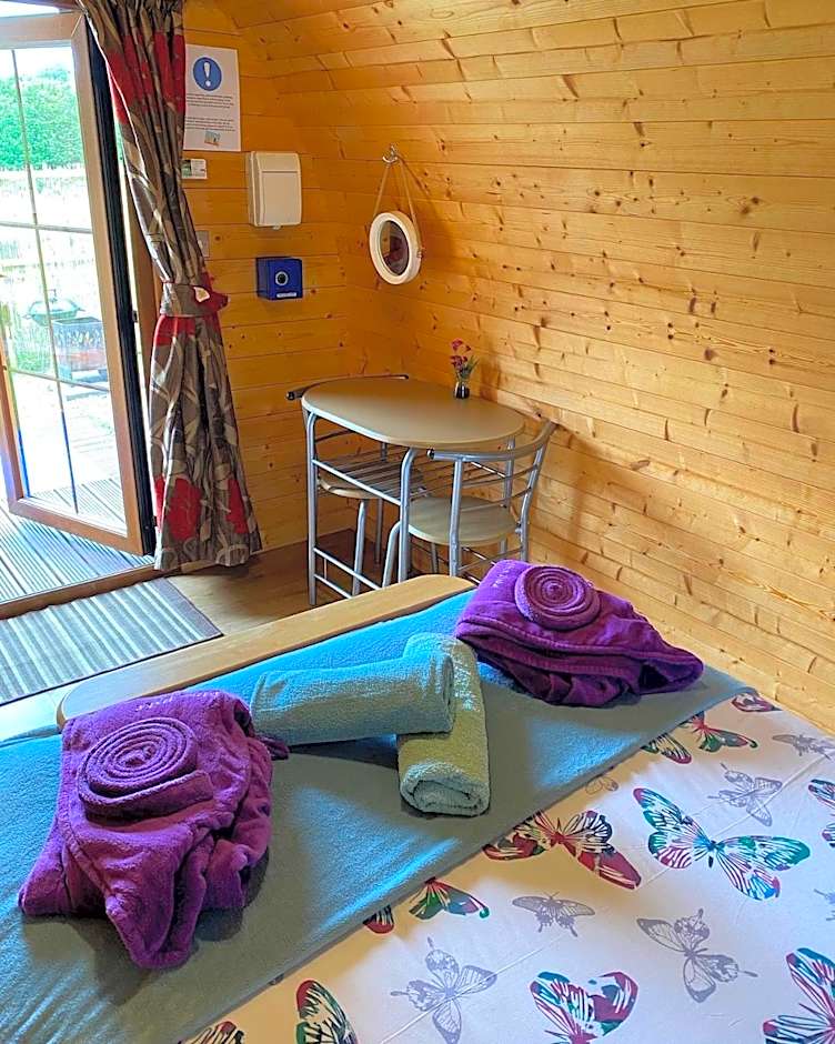 luxury pod with hot tub