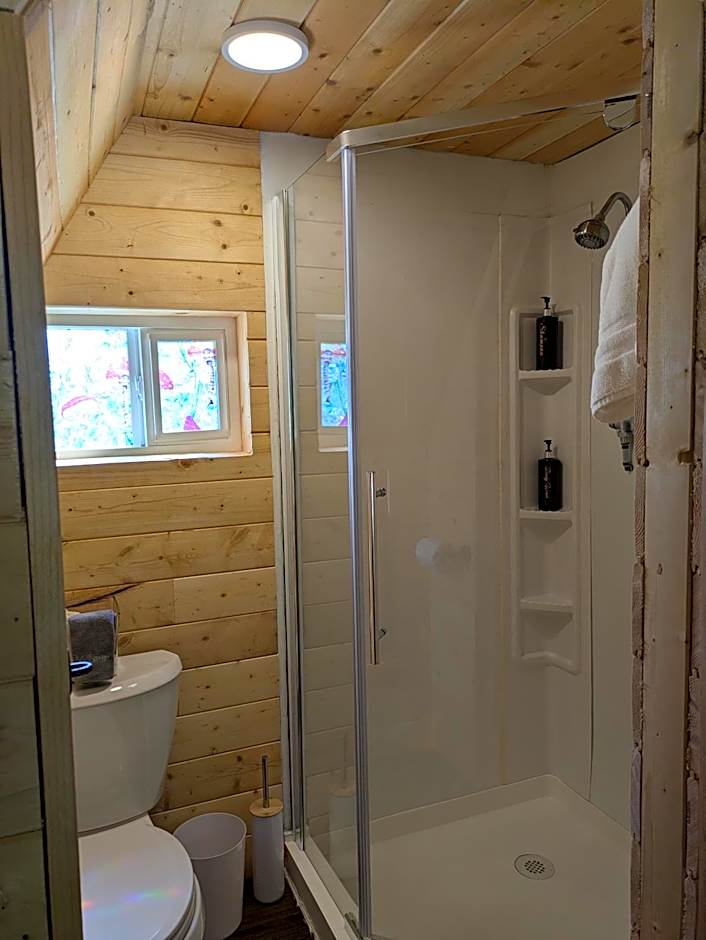 Mushroom theme cabin on 33 Acre Farm