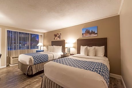 Double Room with Two Double Beds and Accessible Roll-In Shower