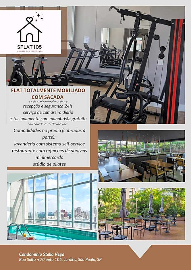 Flat moderno aconchegante mobiliado e com sacada Ibirapuera