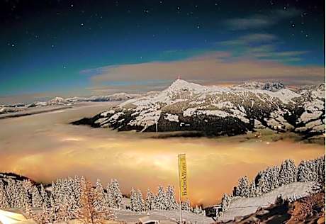 Hocheckhuette On Top of the Kitzbuehel Hahnenkamm Mountain