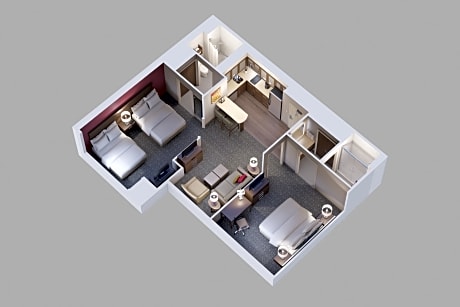 2 Bedroom 1 King 2 Queen Mobility Accessible