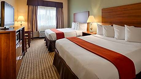 2 Queen Beds Non-Smoking Microwave Fridge Wi-Fi Walk In Shower Continental Breakfast