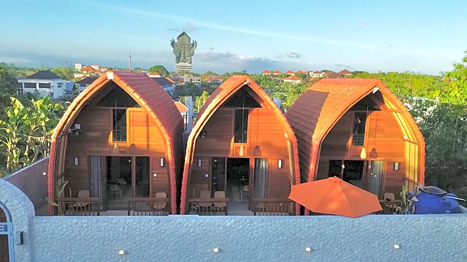 Murna Villa 3, A modern Balinese wooden house 360 GWK view