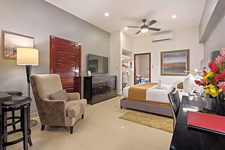 1 KING BED,NSMK,JRSTE,LIVING,MICRFG,WIFI