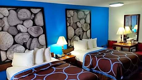 Double Room with Two Double Beds and Roll-in Shower - Mobility Access/Non-Smoking