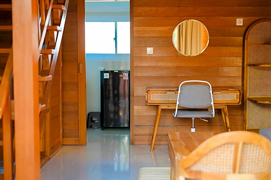 Murna Villa 3, A modern Balinese wooden house 360 GWK view