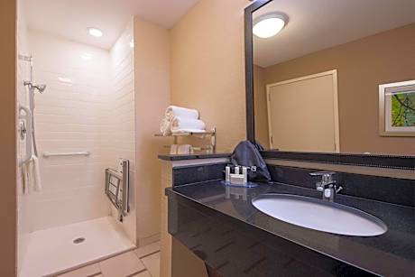 Double Room with Two Double Beds and Roll-In Shower - Mobility Access/Hearing Accessible