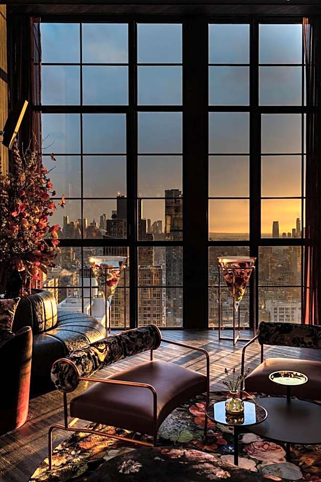 Moxy Chelsea lounge and hospitality space