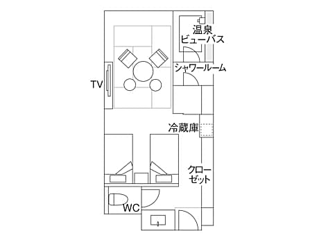 Twin Room with View Bath, Guest room, North Wing