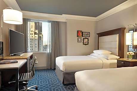 Double Room with Two Double Beds and City View