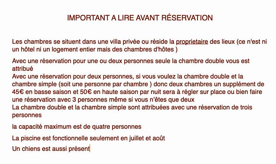 Chambre d'hôte " L'Albizia "