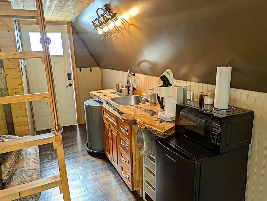 Mushroom theme cabin on 33 Acre Farm