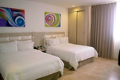 Double Room with Two Double Beds with City View - Non-Smoking